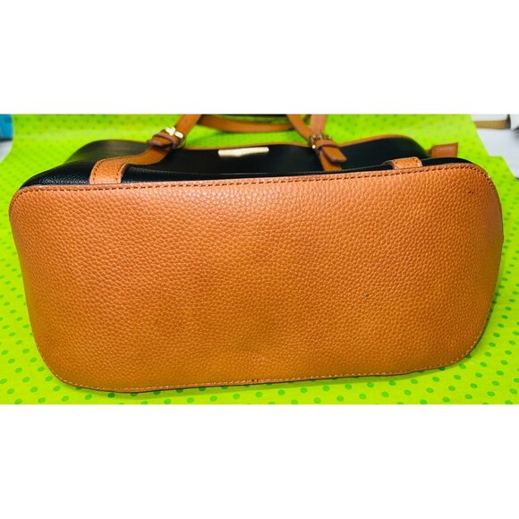 Anne Klein Womens Black & Brown Leather Tote Bag - Picture 9 of 9